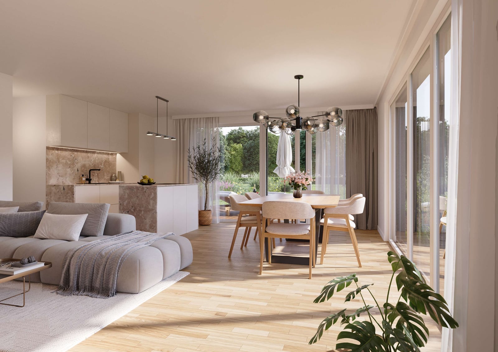 3-Zimmer-Neubau im Erdgeschoss mit Garten — Ansicht 1